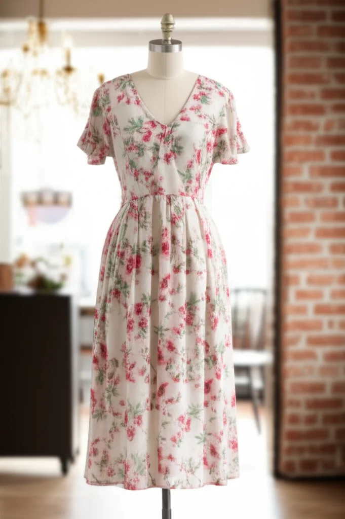 Spring Floral Midi Dress
