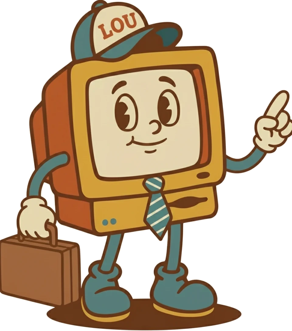 Lou mascot for professional services websites